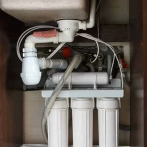 Water purifier under sync with advanced filtration technology.